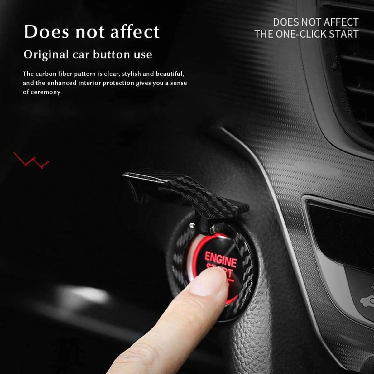 Car Engine Start Stop Switch Button Cover Decorative Auto Accessories Push Button Cover Anti Scratch Car Interior Accessories