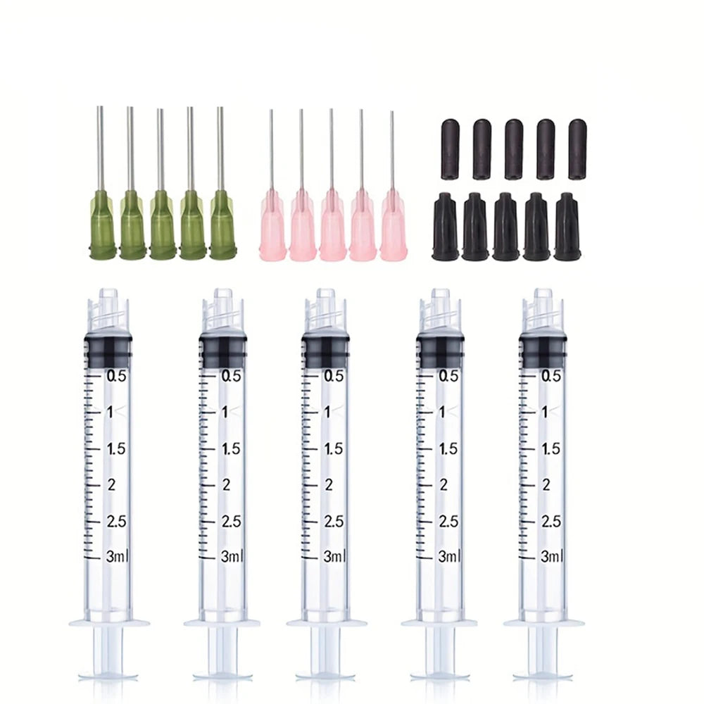 5Pcs/Set Glue Applicator Syringe with Blunt Tip Needle and Cap for Liquids, Glues, Inks, detail view