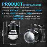 2PCS 3 Inch Bi LED Projector Headlights Lenses | 130W 60000LM Upgrade for Hella LED additional angle