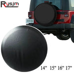 Universal Spare Tire PVC Leather Cover 14" 15" 16" 17" Inch | Black Spare Wheel Tire alternate view