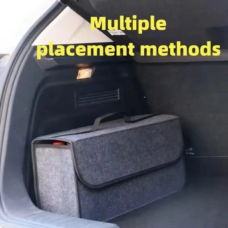 Car Trunk Soft Organizer Felt Storage Box Accessories Large Anti Slip Compartment Boo alternate view