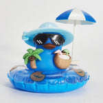 New! Car Dashboard Ornaments Summer Little Yellow Duck Coconut Skateboard Hat Rubber Squeeze Duck Cute Car Decoration