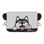 Universal Cartoon Front Car Snow Frost Cover | Windshield Frost Protection & Sunshade alternate view