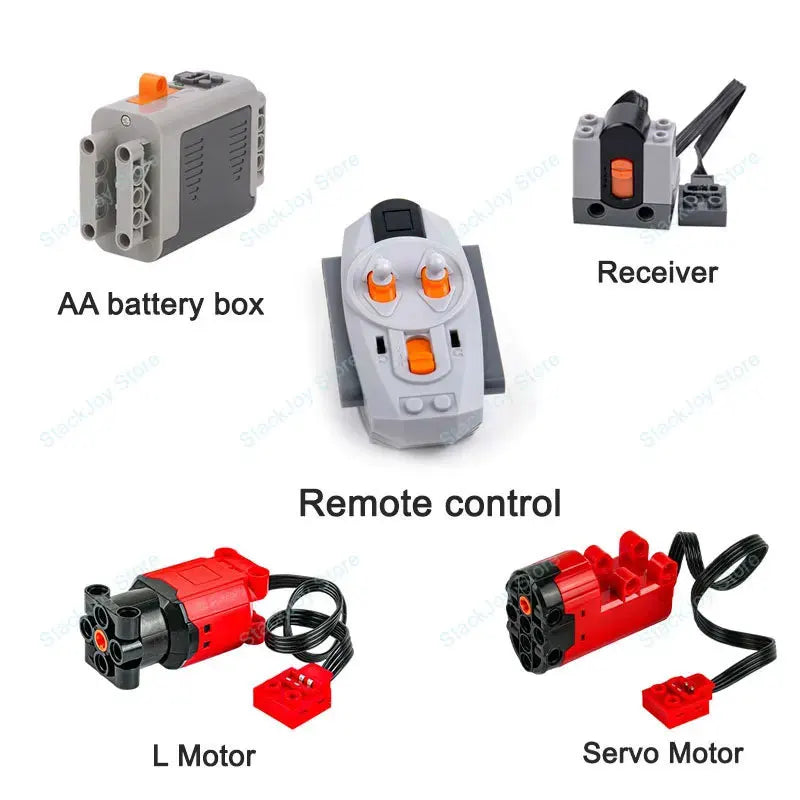 MOC Power Functions M/L/XL Motor Battery Box IR Remote Receiver for RC Car Robot Mode lifestyle view