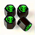 4pcs Alien Car Wheel Tire Valve Cap Stem Air Cover | Metal Tire Valve Caps for Car Truck Motorbike