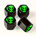 4pcs Alien Car Wheel Tire Valve Cap Stem Air Cover | Metal Tire Valve Caps for Car Truck Motorbike