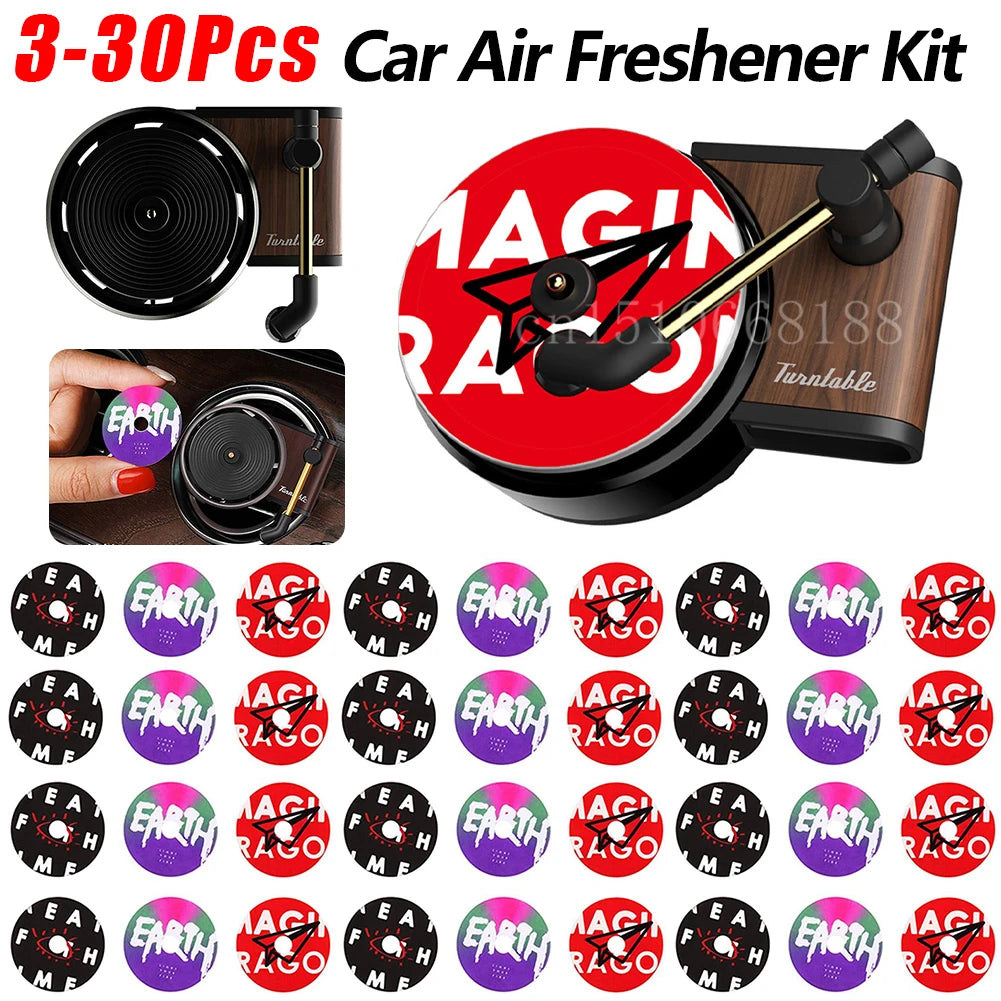 Vintage Turntable Car Perfume Clip | Phonograph Air Freshener for Auto Vent