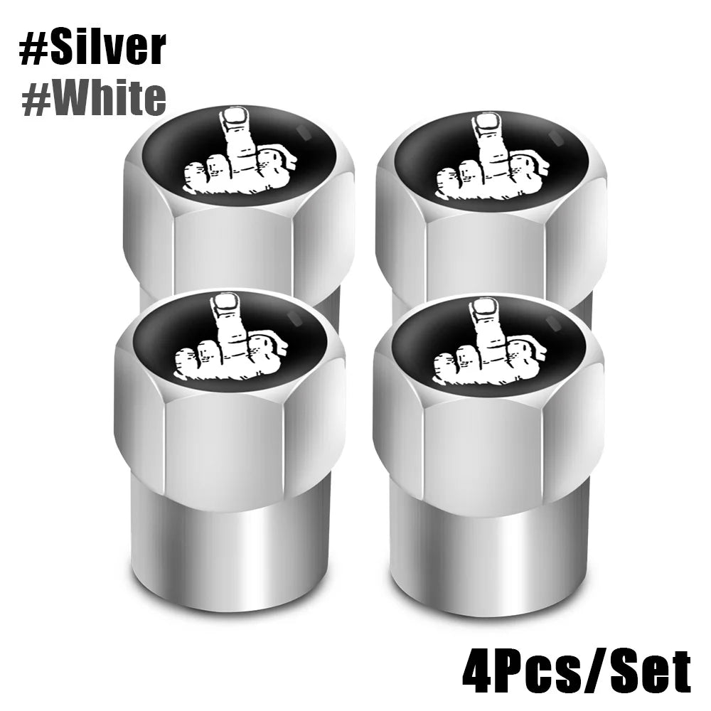 Red Skull Valve Stem Caps | 4-Pack Aluminum Alloy Tire Valve Covers for Cars, Trucks, alternate view