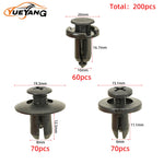 YUEYANG 200pcs 6mm 8mm 10mm Hole Car Decorative Panel Clip Hybrid Body Bumper Mudguard Door Panel Decorative Rivet