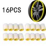 Fluorescent Yellow Glowing Tire Valve Caps | Night Safety Car Accessories lifestyle view