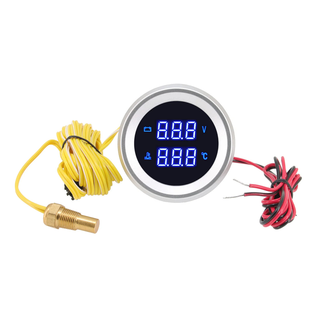 2" 52mm Water Temperature Gauge with Sensor | Blue LED Digital Voltage Volt Meter 2 i lifestyle view
