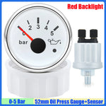 52mm Oil Pressure Gauge with Alarm Red LED | 0-5 Bar 0-10Bar Oil Press Meter with Sen lifestyle view