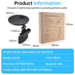 New Adjustable Car Seat Gap Mount Table Firm Stable Clamp Design 360 Rotation Height alternate view