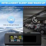 T20 USB/Solar Charging TPMS Car Tyre Monitor with 4 or 6 External Temperature Sensors Digital LCD Display 0-9.9Bar Tire Pressure Gauge Universal Smart 433.92MHz Auto Security Alarm