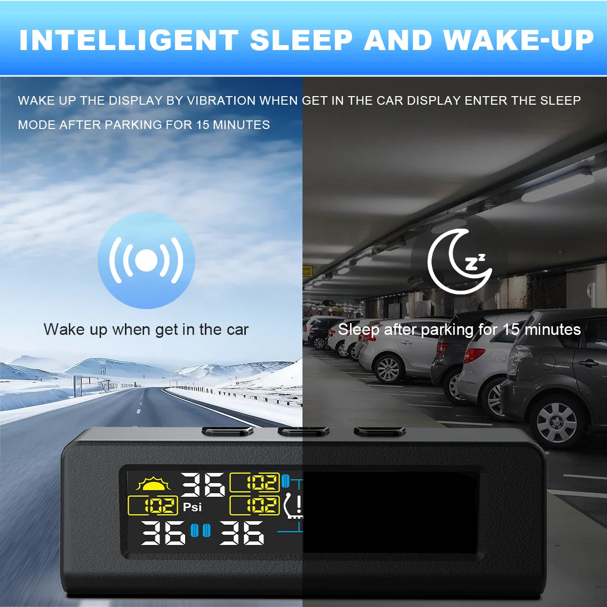 T20 USB/Solar Charging TPMS Car Tyre Monitor with 4 or 6 External Temperature Sensors Digital LCD Display 0-9.9Bar Tire Pressure Gauge Universal Smart 433.92MHz Auto Security Alarm