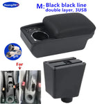 Car Armrest For Renault Clio 4 Armrest Box For Renault Captur Clio 3 III IV Double-Layer Storage Box Cup Holder Car Accessories