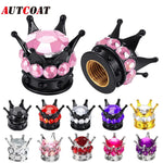 Bling Bling Rhinestone Valve Stem Caps | Chrome Crown Tire Valve Caps for Cars, Bikes & Motorcycles