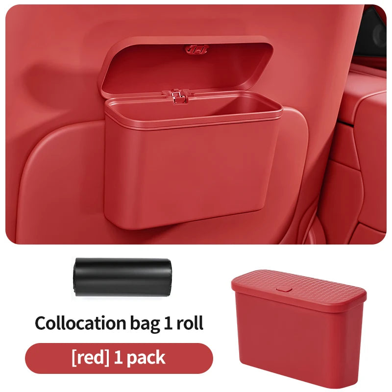 Multifunctional Hanging Car Trash Can with Lid Storage Bin alternate view