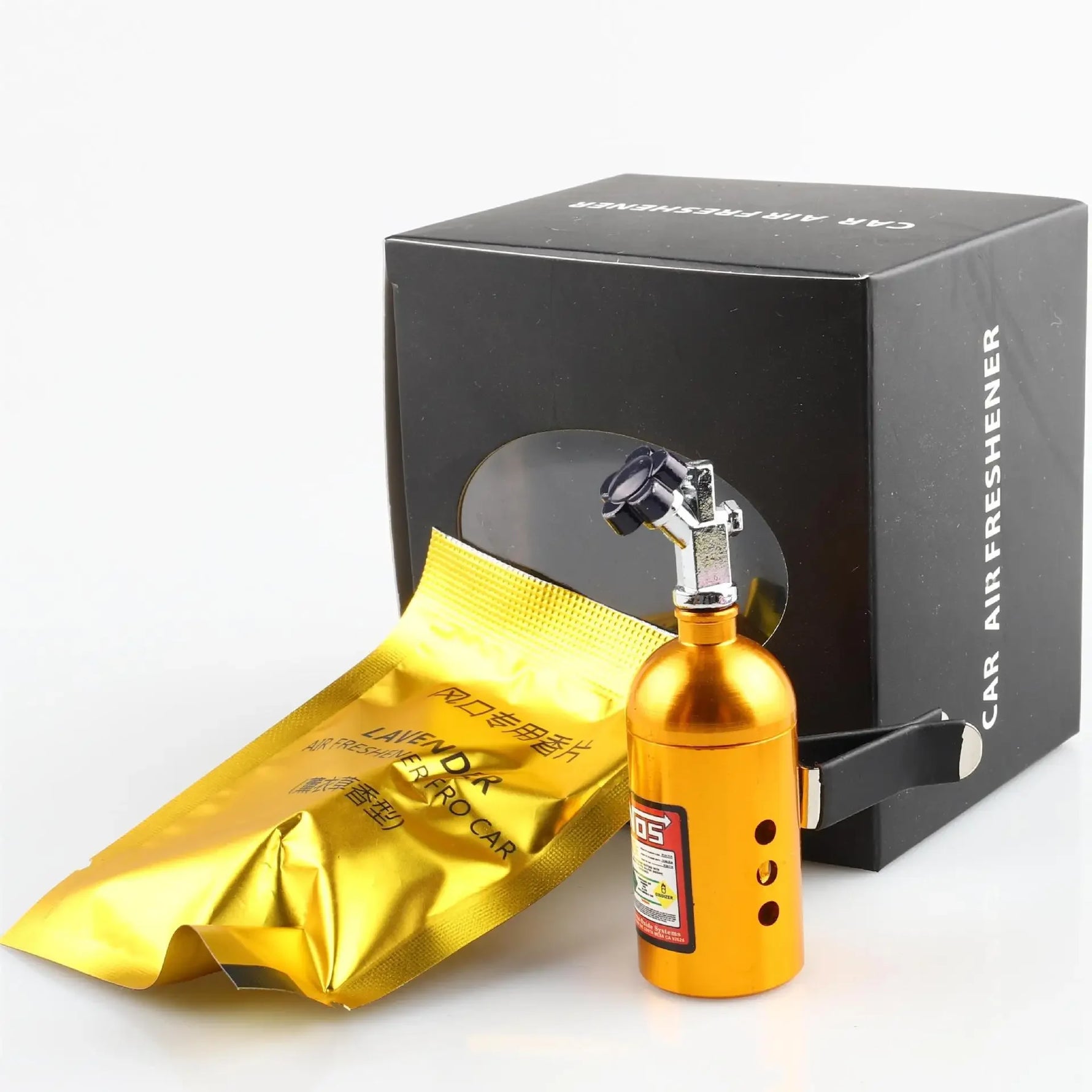 NOS Nitrogen Bottle Car Air Freshener | Vent Clip Aromatherapy for Auto detail view