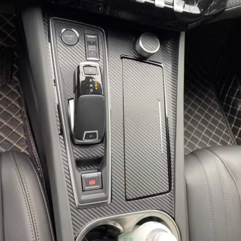 For Peugeot 508 2019 2020 2021 2022 2023 Car Gear Panel Sticker Gear Box Protective Film Carbon Fibe