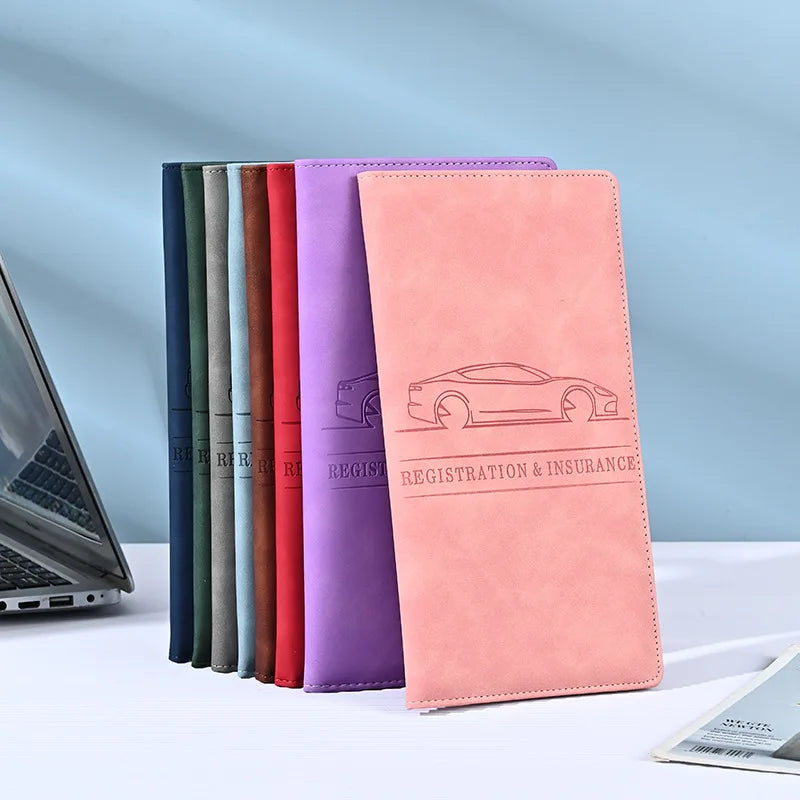 Car Registration & Insurance Card Holder with Magnetic Shut, Vehicle Glove Box Car Organizer - For D