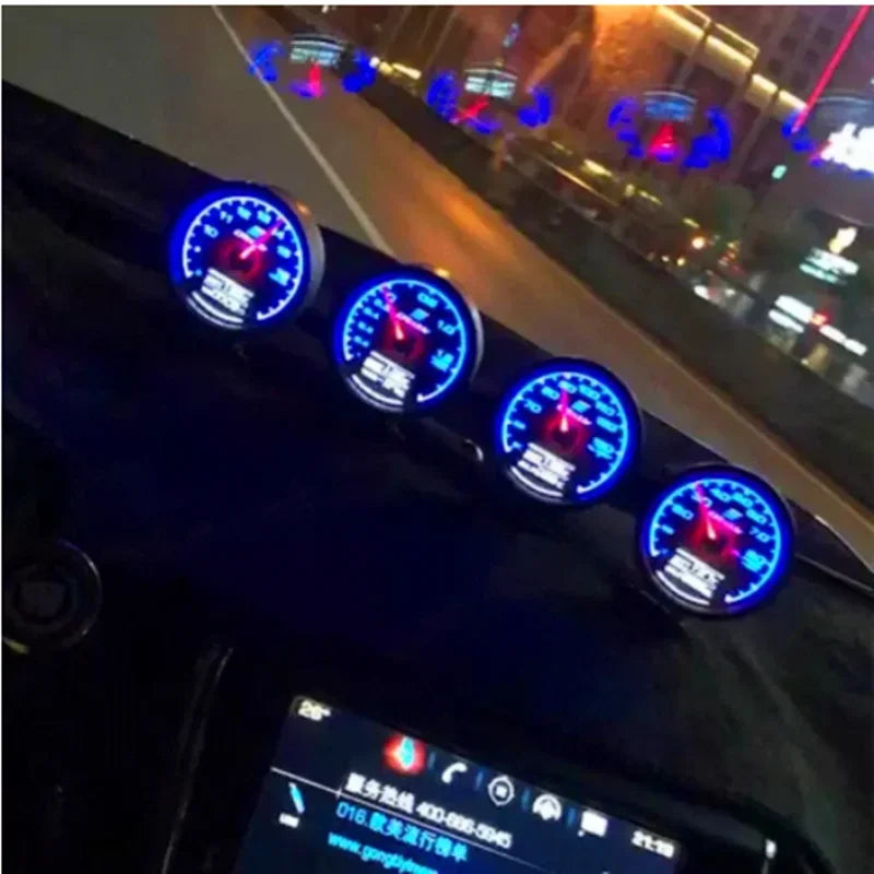 62mm GReddi LCD Digital Display Car Gauge | Oil Pressure, Temperature, Voltmeter & additional angle