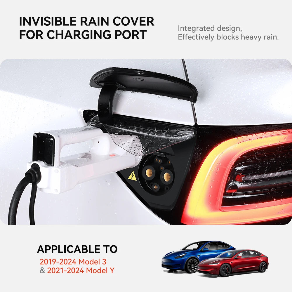 Tesla Model 3 Model Y Charger Port Cover | Rainproof Dustproof TPU Protection