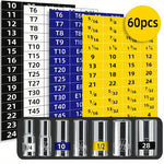60pcs Mechanical Drive Socket Label Stickers Quick and Easy Reminder Sticker Toolbox alternate view