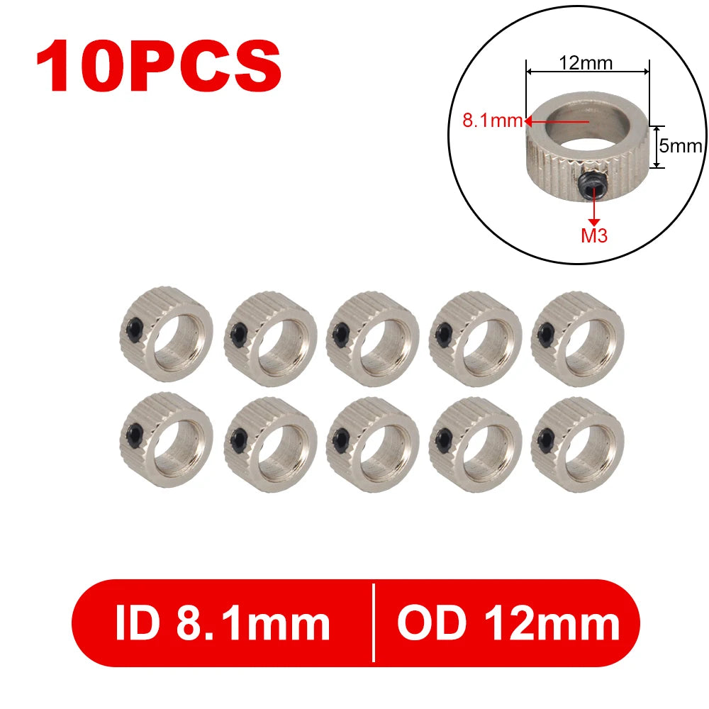 10PCS Metal Wheel Lock Collar Shaft Stopper 1.6-8.1mm for RC Model close-up view