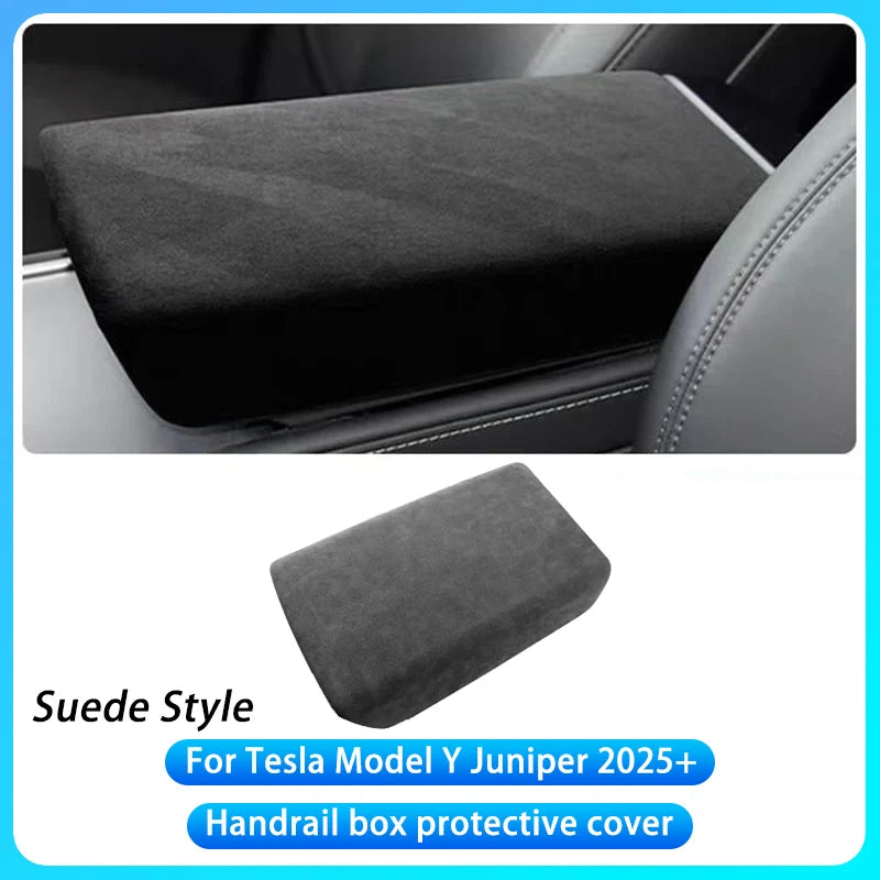 Car Center Console Armrest Pad For Tesla Model Y Juniper 2025+ ABS Hard Shell Cover Auto Central Armrest Box Cover Accessories