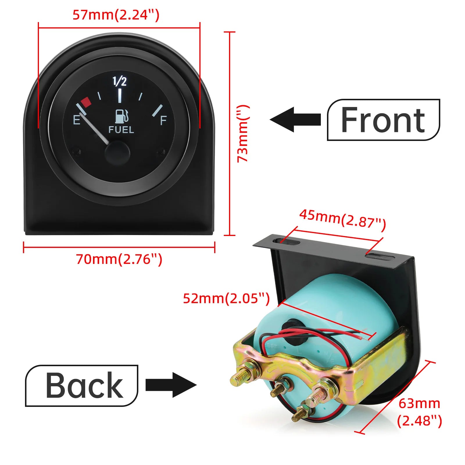 52MM Car Gauge Set with Sensors | Water Temp Oil Pressure Voltmeter Fuel Level lifestyle view