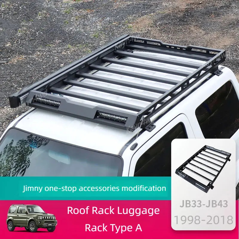 Aluminum Roof Rack Box With LED Spotlights for Suzuki Jimny 1998-2018 | Off Road 4x4 Luggage Rack