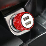 New Bling USB Car Charger 5V 2.1A Dual Port Fast Adapter Pink Car Decor Car Styling Diam detail view