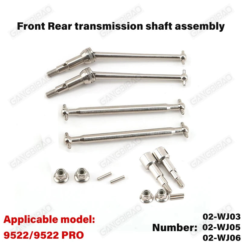 9522 PRO Remote Control Car Parts Swing Arm, Pull Rod, Steering Cup, Tire, Chassis, additional angle