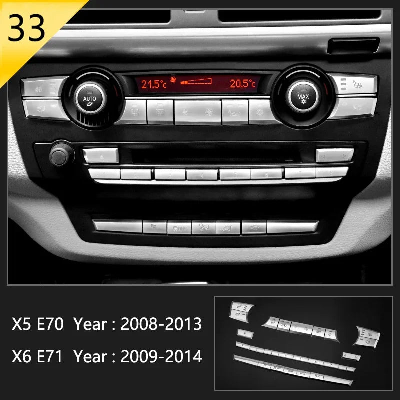 Car Styling For BMW X5 X6 E70 E71 Console Gearshift Frame Decorative Trim Strips Stainle detail view