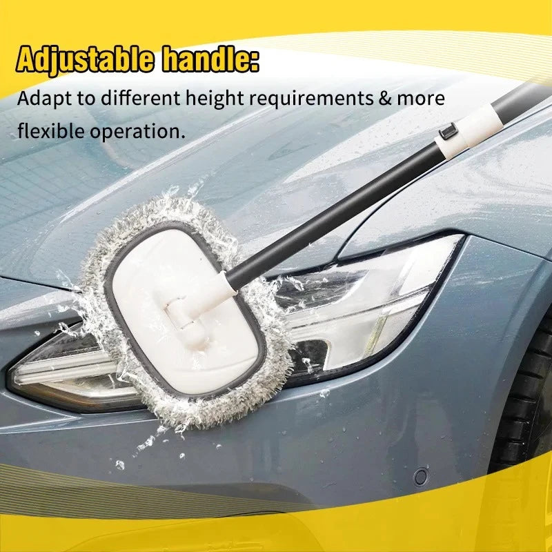 Car Wash Brush Mop Kit Cleaning Brush Chenille Microfiber Car Wash Brush Telescopic Long Handle Cleaning Mop Car Cleaning Tool