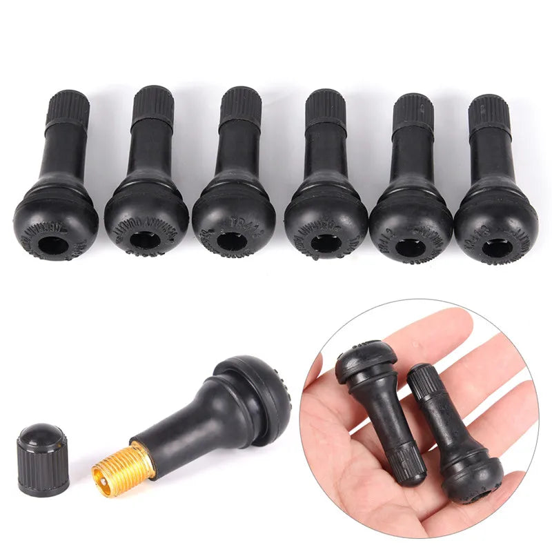 5PCs/set TR413 Tubeless Car Tire Valve Stems with Caps | Durable Rubber Tyre Valves