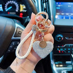 Clay Diamond Full Diamond Love Key Chain Studded Leather Rope Heart-shaped Car Bag Pe lifestyle view