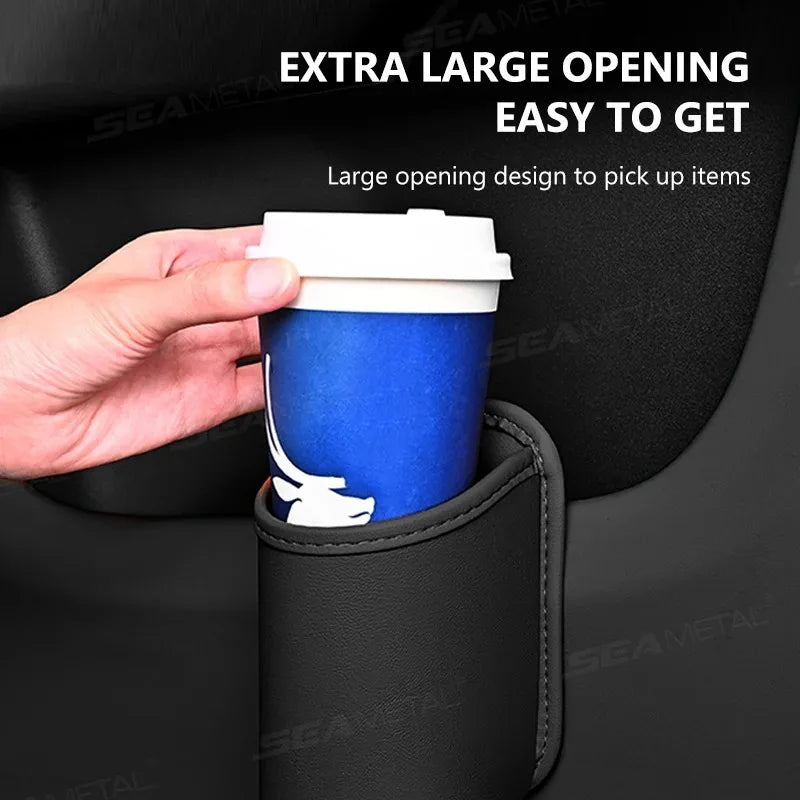 Car Side Door Cup Holder PU Leather Waterproof Wear-Resistant Universal