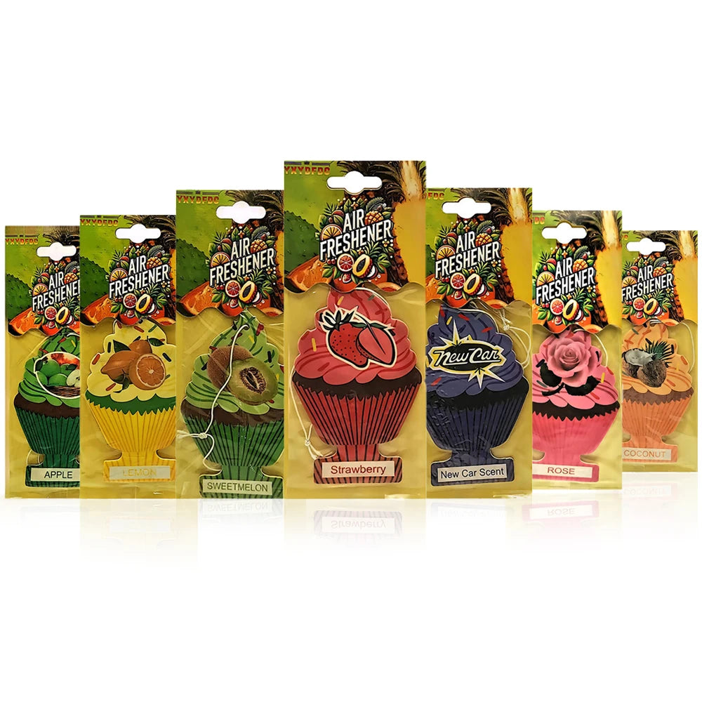 Cupcake-Shaped Car Air Freshener Set | 7 Unique Scents for Vehicle and Home
