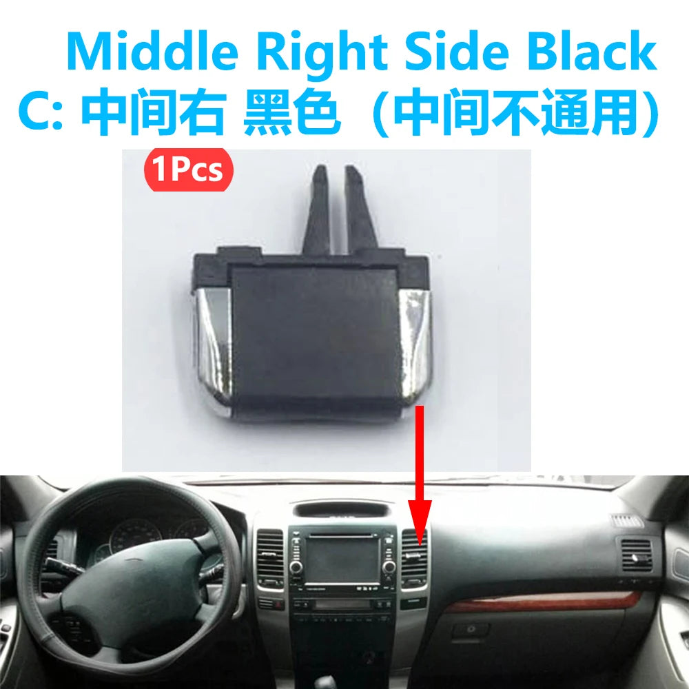 Ruili69 5 Air Outlet Penal Louver regulator paddle clip adjustment For Toyota Land Cruiser Prado LC120 Lexus GX 470 2003-2009