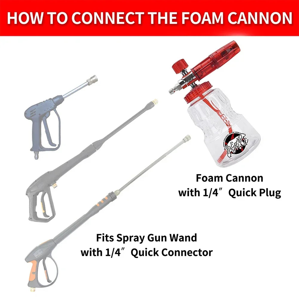 Pressure Washer Aluminum Foam Lance | Universal Car Wash Foam Maker additional angle