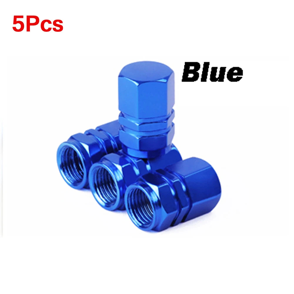 Aluminum Alloy Tire Valve Caps | 5 or 10 Pack Waterproof Dustproof Stem Covers additional angle