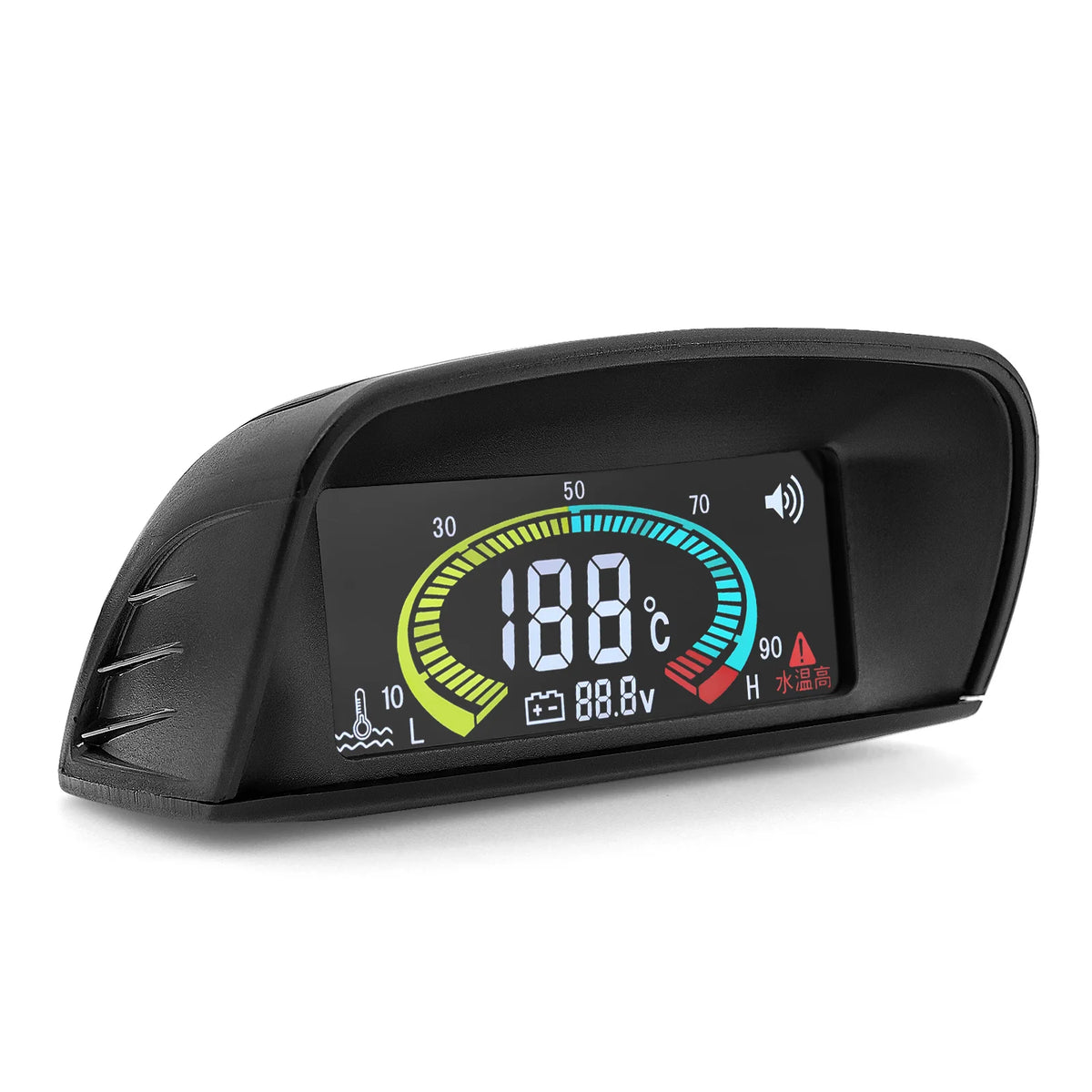 HD Universal Water Temperature Voltmeter Gauge | 2 in 1 Digital Car Gauge with Temp Sens detail view