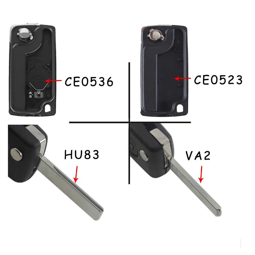 2 / 3 / 4 Buttons Remote Key Case Fit for Peugeot 207 307 308 407 607 807 Citroen C2 alternate view