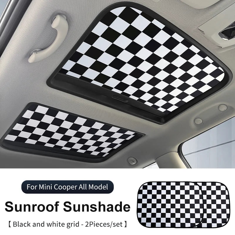 Mini Cooper Sunroof Sunshade Cover | UV Protection Heat Shield Foldable close-up view