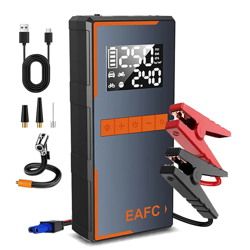 Portable Tire Inflator 12V Car Jump Starter 4 In 1