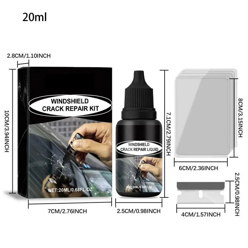 Efficient Automotive Glass Repair Fluid Professional Car Windshield Cracks And Scratch Repair Kit With 20ml Repair Liquid