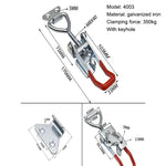 Red + Silver Adjustable Toolbox Case Metal Toggle Latch Catch Clasp Quick Release Cla alternate view