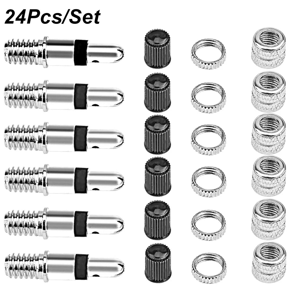 Bike Tire Valve Core Kit | Anti Aging Nickel Plated Brass Valve Stems for Electric Ve alternate view